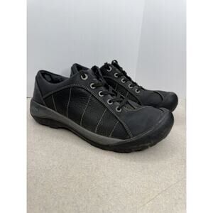 Woman’s Keen Presidio Black Oxford Leather Hiking‎ Trail Shoes Size 6.5